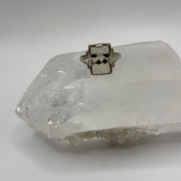 Moss Agate Ring in Sterling Silver Setting -Vintage 70's size 6 - Picture 5 of 7